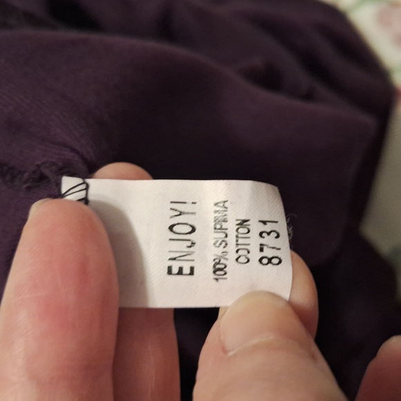 Purple long-sleeve v-neck Michael Stars tee - Picture 6 of 8